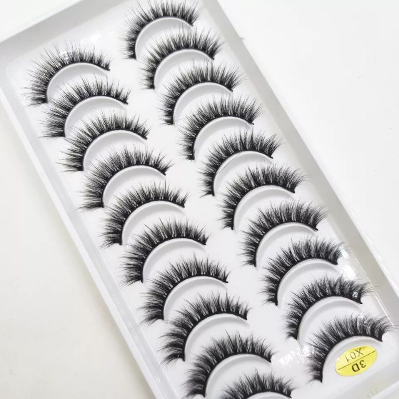 Cartela 10 pares Cílios Postiços X01 | Shopee Brasil