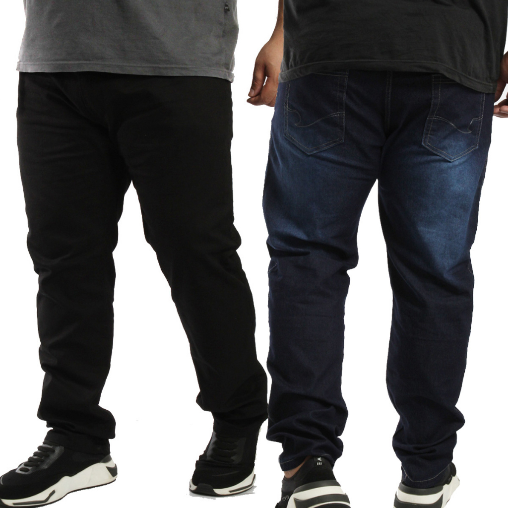 Calça Jeans Masculina Preta Plus Size 66 ao 80 1456