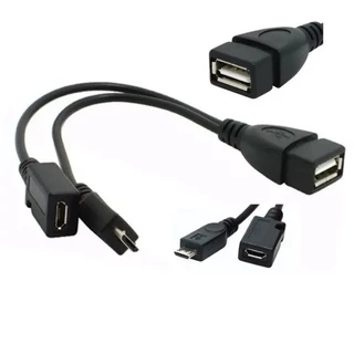 Cabo Adaptador 2 em 1 USB 2.0 Otg Micro Smartphone Mi Stick Fire Tv