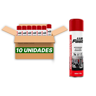 Kit 10 Desengripante Lubrificante Oleo Antiferrugem 300ml Lub Fast