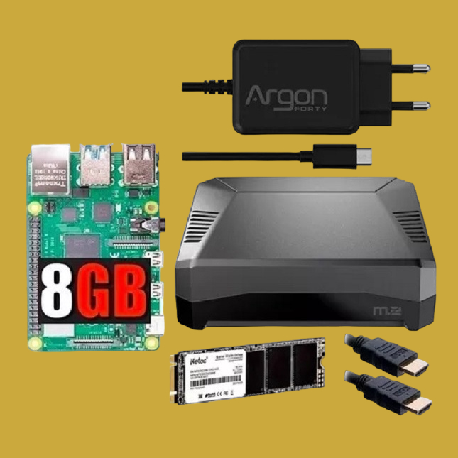 Transforme Sua Criatividade Com O Kit Raspberry Pi 4 8gb Ram Case Argon One M2 Ssd M2 128gb 9805