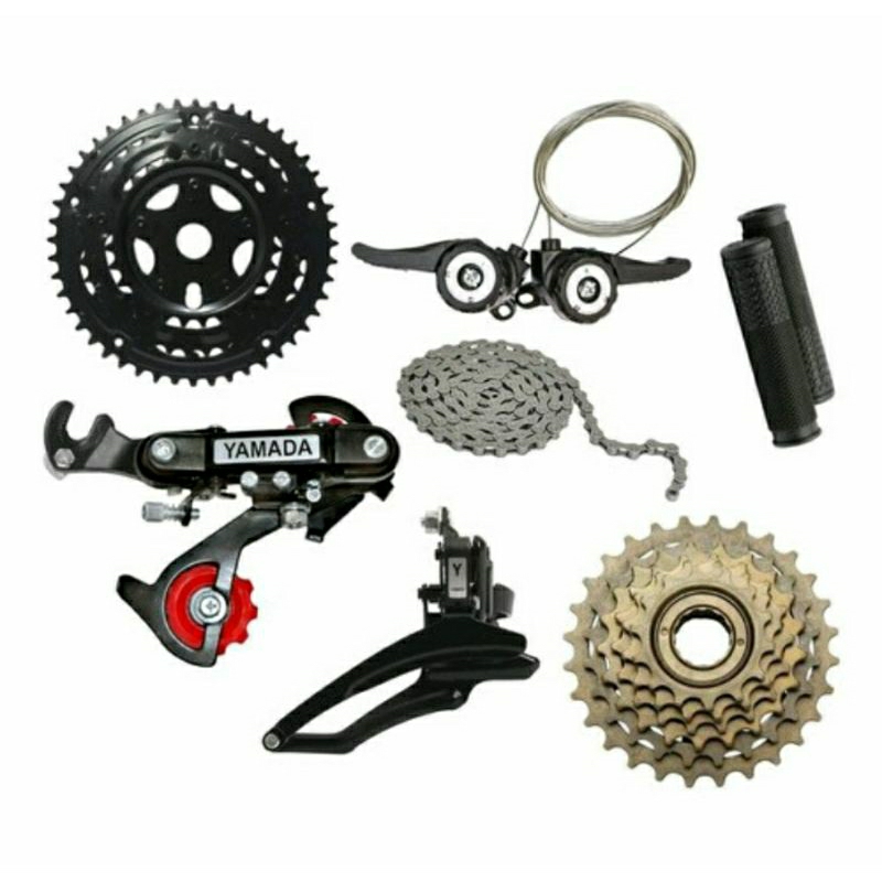 Kit Relação 18 Marchas Bicicleta Completo 18v Yamada Bike Caloi Mtb Original Bicicleta C/Marcha