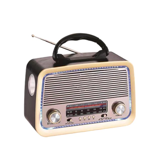 Rádio Portátil Retrô Am Fm A Pilha Energia Usb Recarregável 3199