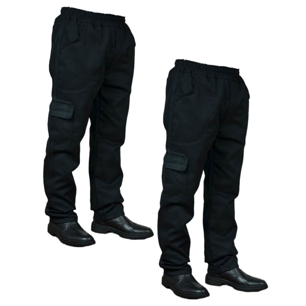 Kit 2 Calça Brim Cargo Trabalho Uniforme Profissional