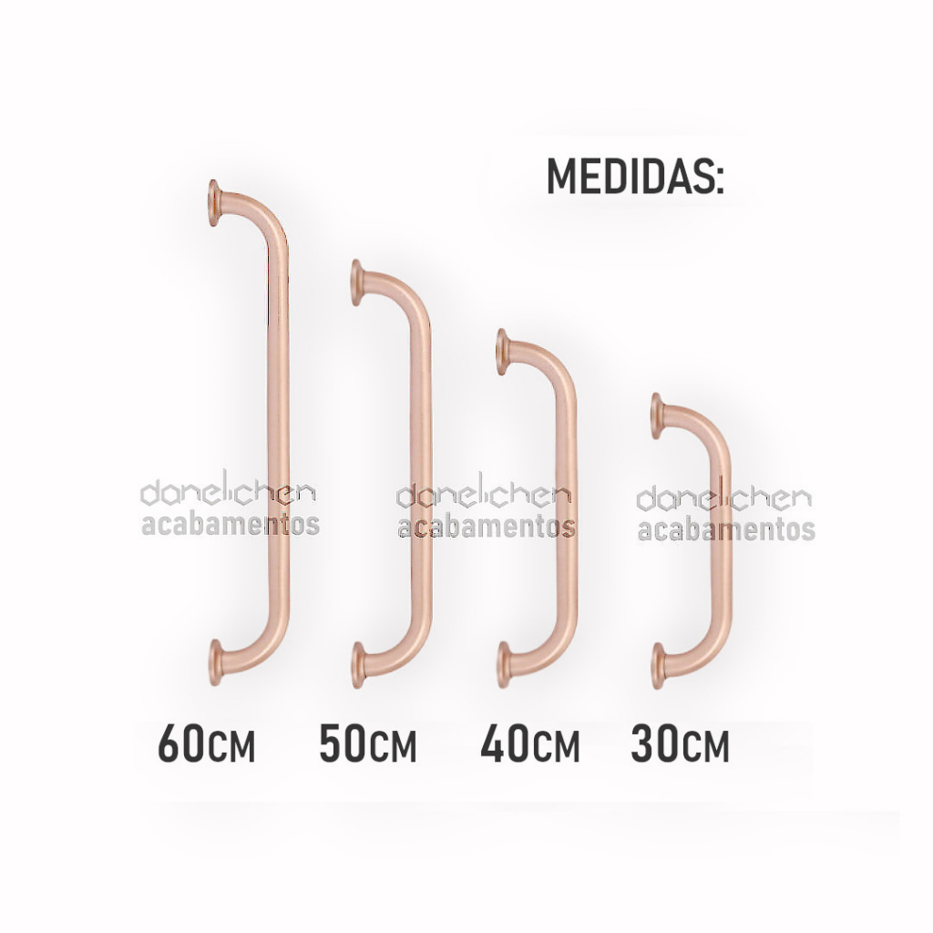 Barra de Apoio Rose Gold 30CM 40CM 50CM 60CM Metal Segurança Área Interna Idoso Deficiente