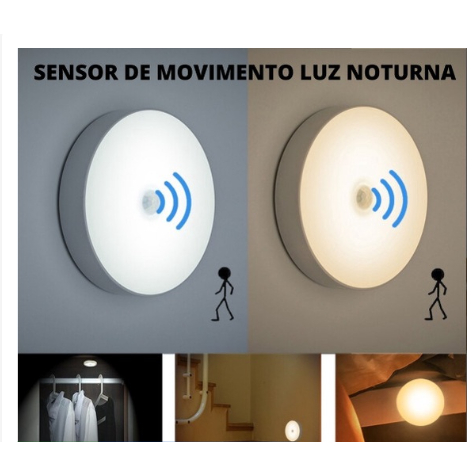 Luz do sensor de movimento, luz de parede, luz de armário, luz noturna ...