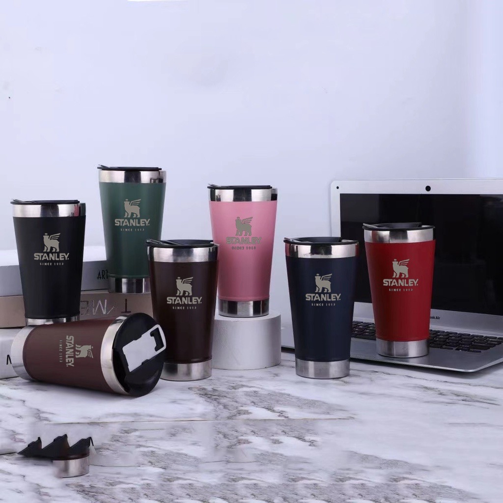 Copo Térmico Com Tampa 473ml 17 Horas Bebida Gelada - Envio rapido verde escuro