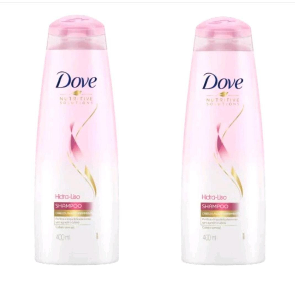 Kit com 2 Shampo Dove Hidra Liso 400ML Shopee Brasil