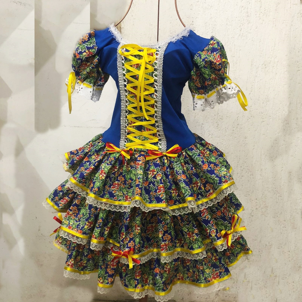 Conjuntinho Festa Junina Fantasia Caipira Saia e Blusa Xadrez, Vestido de  Festa Feminino Usado 71369519