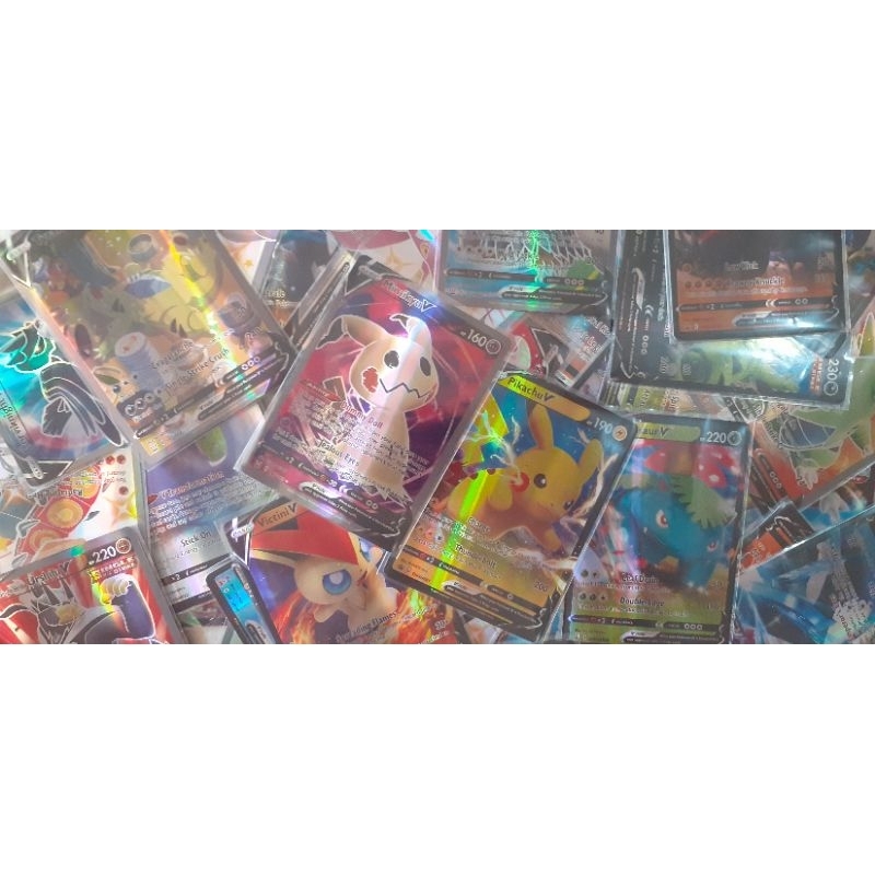 Kit de 40 V cartas pokemon brilhante | Shopee Brasil