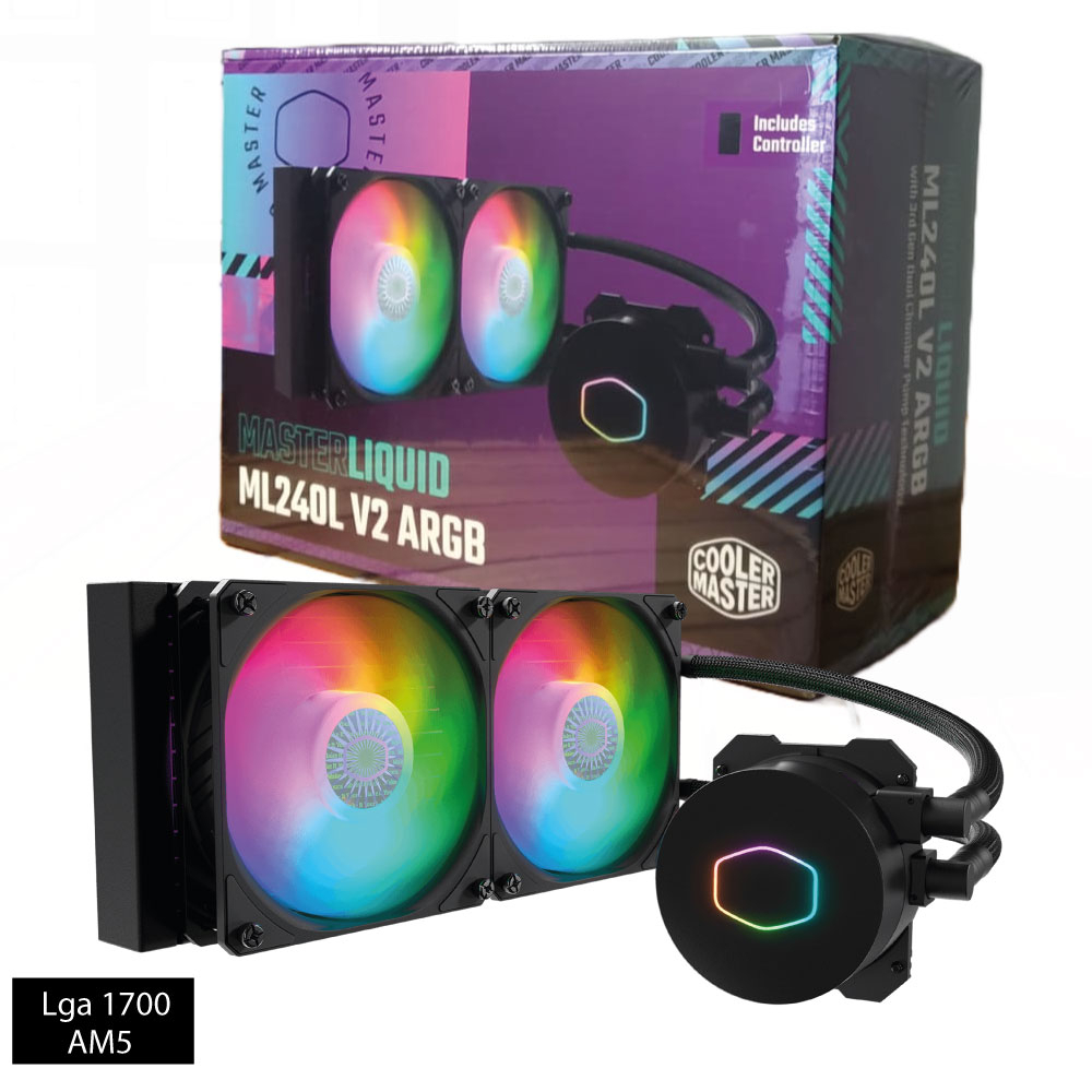 Water Cooler 240mm Cooler Master ML240L ARGB com Controlador de Led (Original) Shopee Brasil