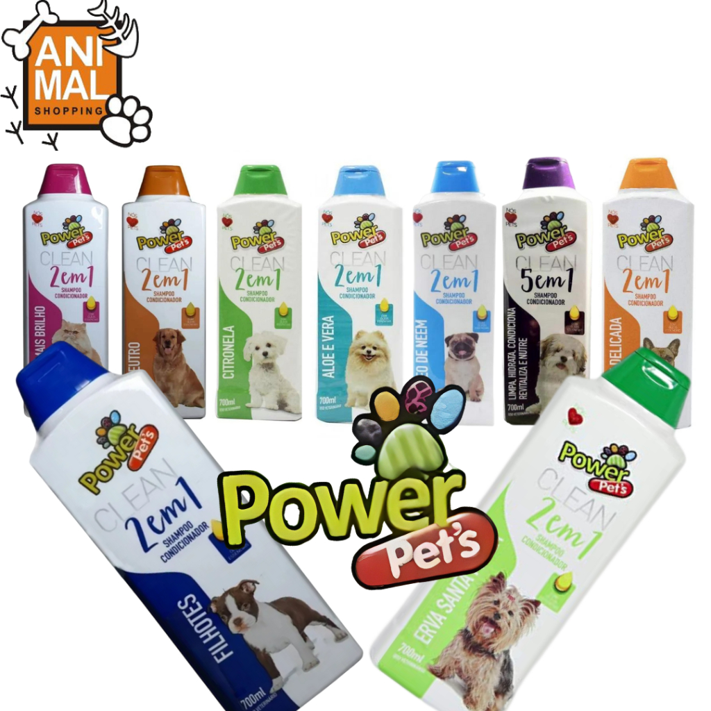 Shampoo e Condicionador Power Pets 700ml. Shopee Brasil
