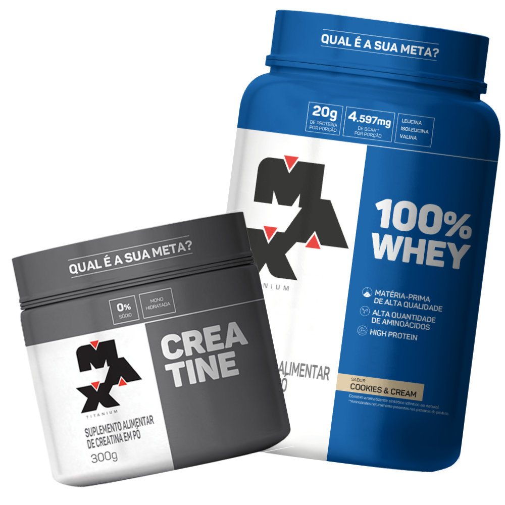 Whey 100 Concentrado 900g Creatina Monohidratada 300g Max Shopee Brasil