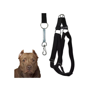 Coleira pra cachorro peitoral cão pequeno médio grande PitBull Chow chow acompanha guia