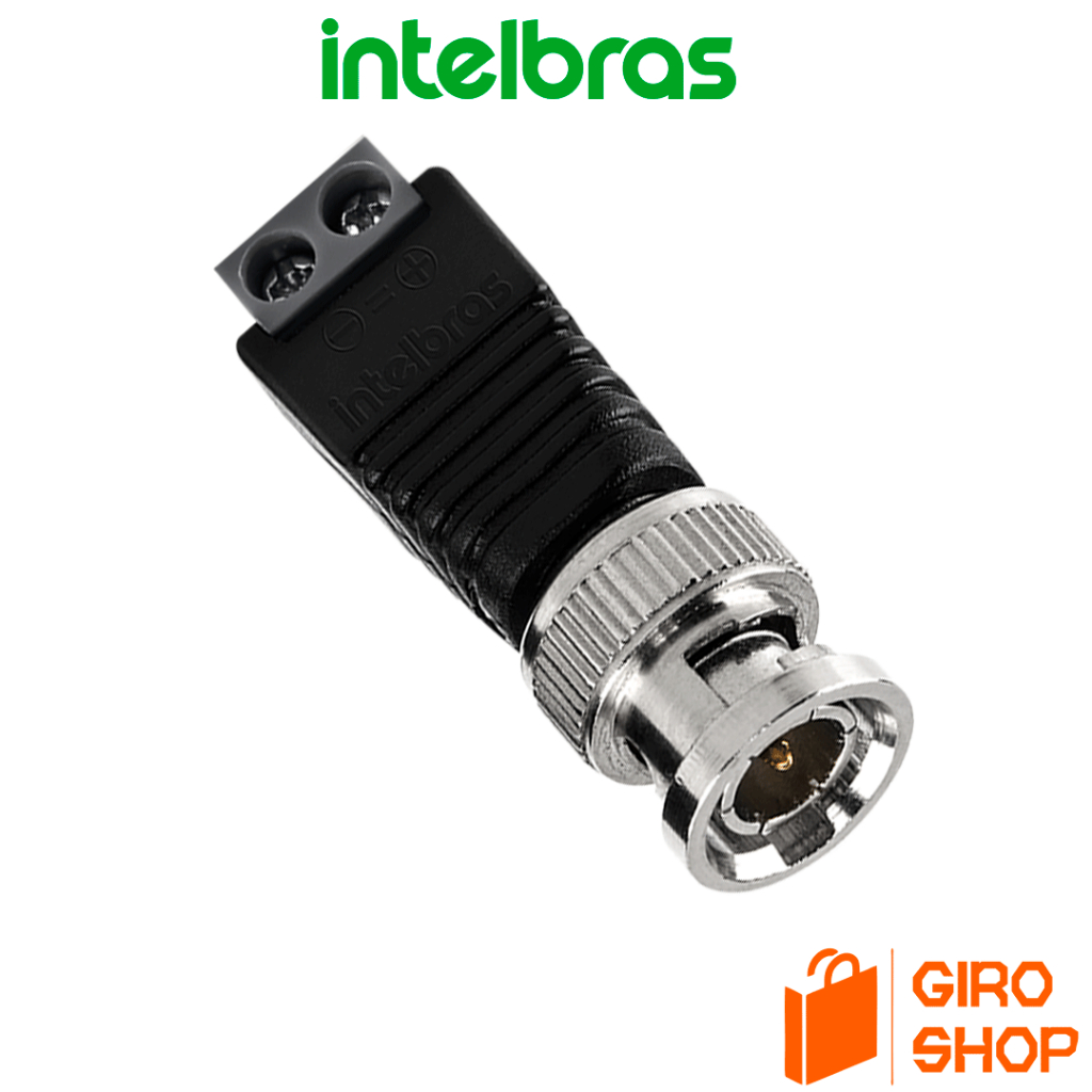CONECTOR PARA CÂMERA SISTEMA SEGURANÇA CONEX 1000 BNC BORNE MACHO - INTELBRAS