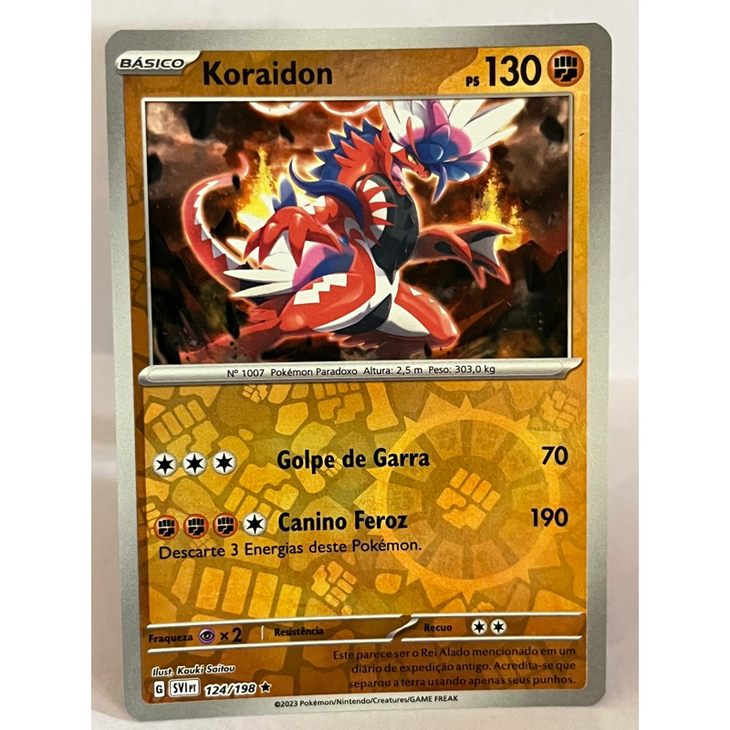 Cartas Pokémon Miraidon + Koraidon Raras Brilhantes