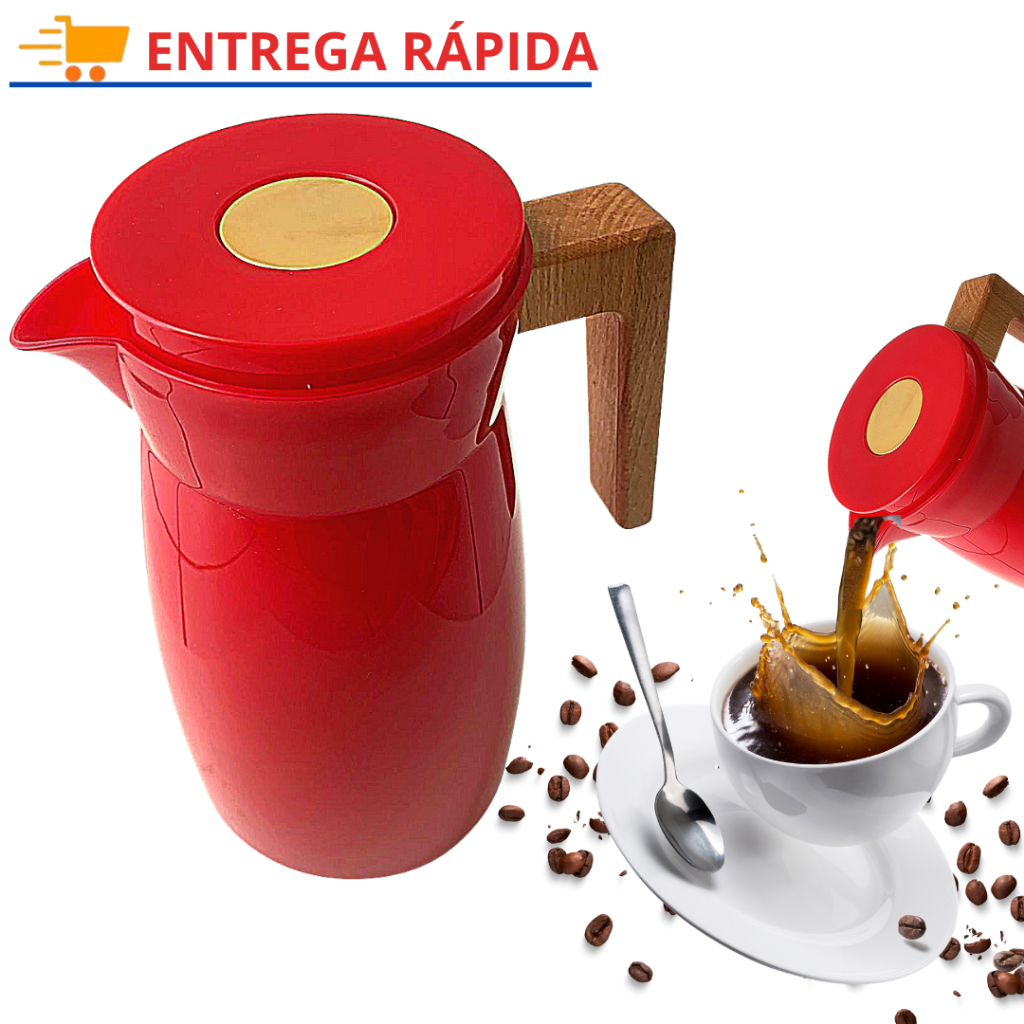 Garrafa Térmica Para Café Estilo Madeira (1 Litro) - ATALUZ