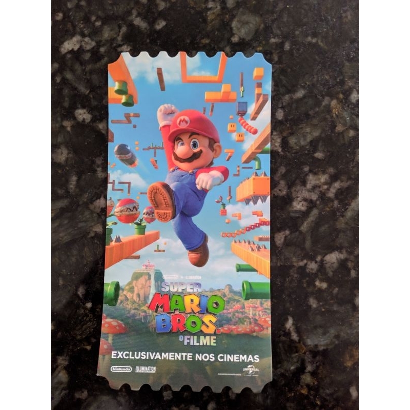 Ticket Colecionável - Ingresso Super Mario Bros O Filme CARD COLECIONÁVEL OFICIAL