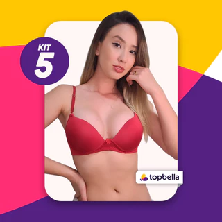Sutiã Básico Kit c/ 5 Sutian Reforçado com Bojo Soutien Ótima Qualidade Lingerie
