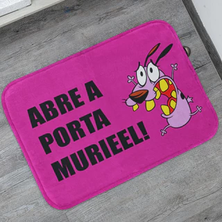 Tapetes de Porta Decorativo Cão Coragem para Entrada Antiderrapante 40x60