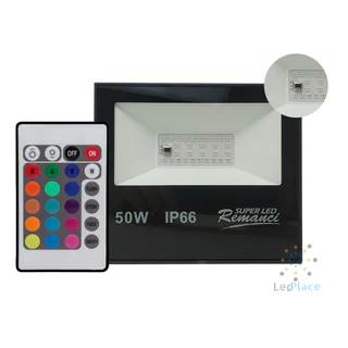 Refletor Led Holofote 50w Bivolt Rgb Colorido C/ Controle