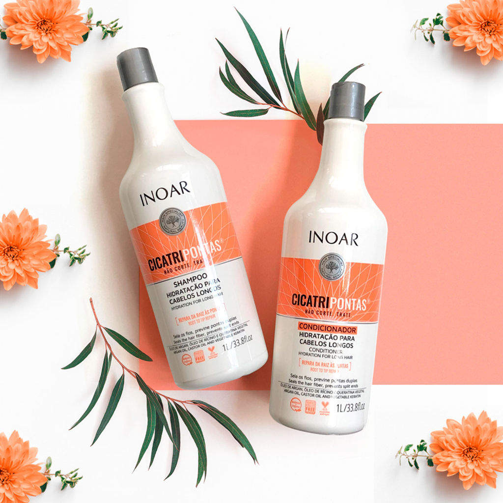 Inoar Kit Cicatripontas Shampoo + Condicionador 1 Litro | Shopee Brasil