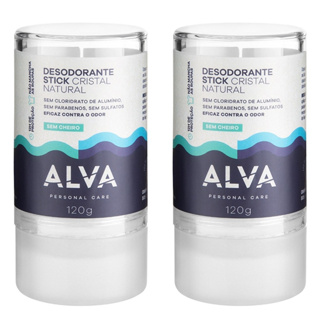 Kit 2un: Desodorante Krystall Stick Sensitive Alva 120g Orgânico Vegano