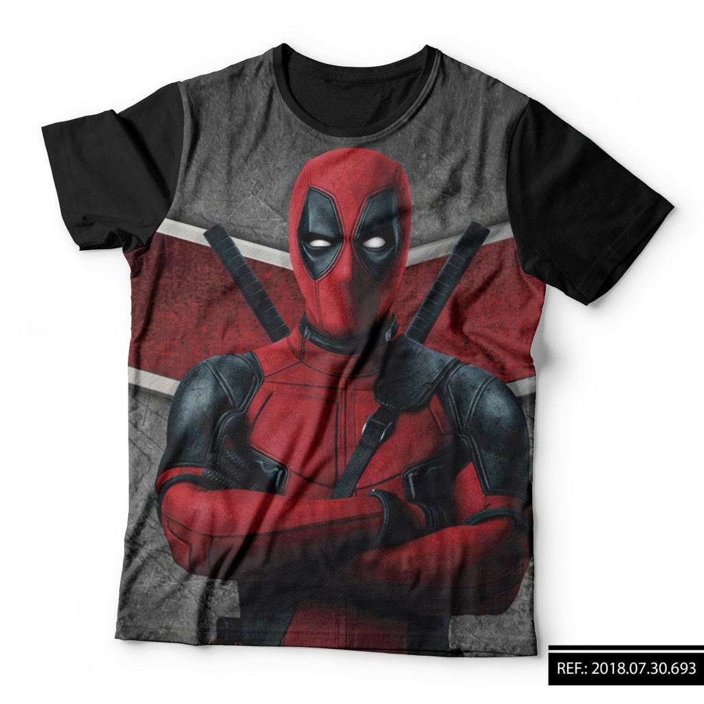 Camiseta De Manga Corta Con Logotipo De Marvel Deadpool Con Cuello En V