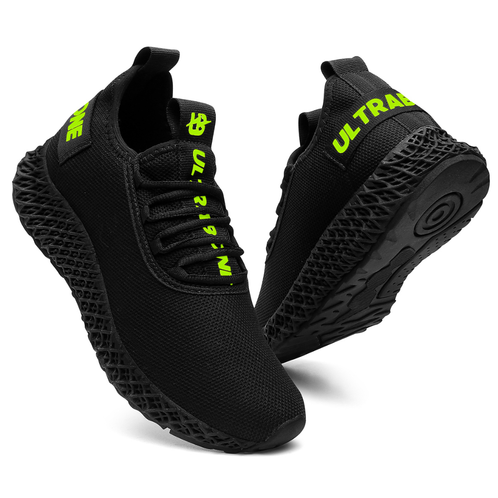 Tenis Masculino Academia Confortavel Original Black Preto Neon Ultrabone