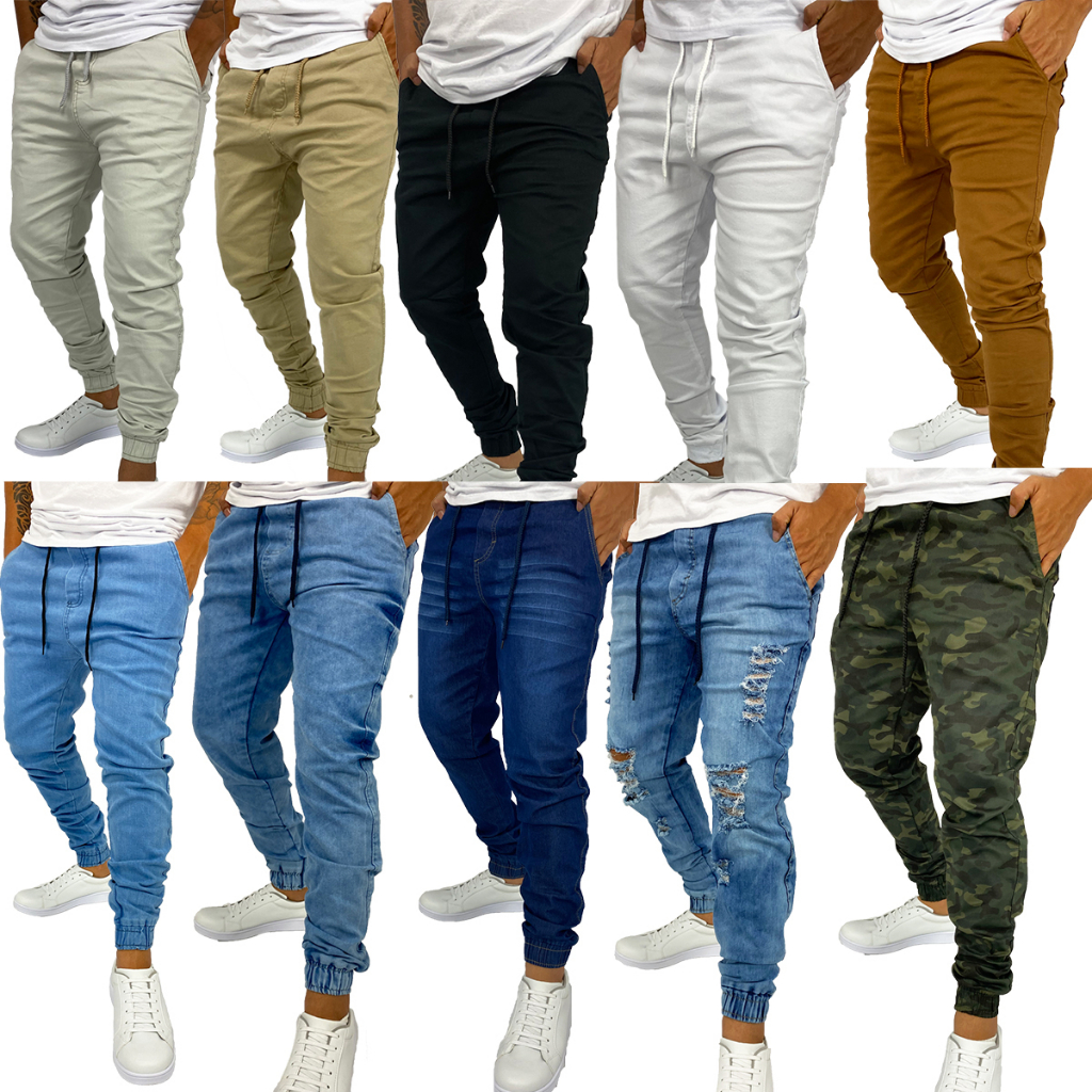 Calça Jogger Jeans Sarja Masculina / Feminino
