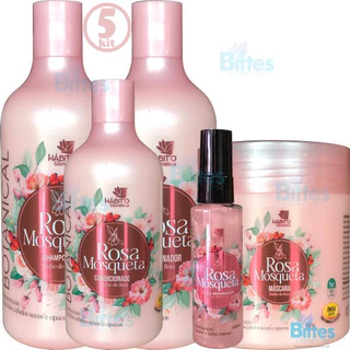 KIT CAPILAR ROSA MOSQUETA HÁBITO COSMÉTICOS ÓLEO REPARADOR REVITALIZANTE
