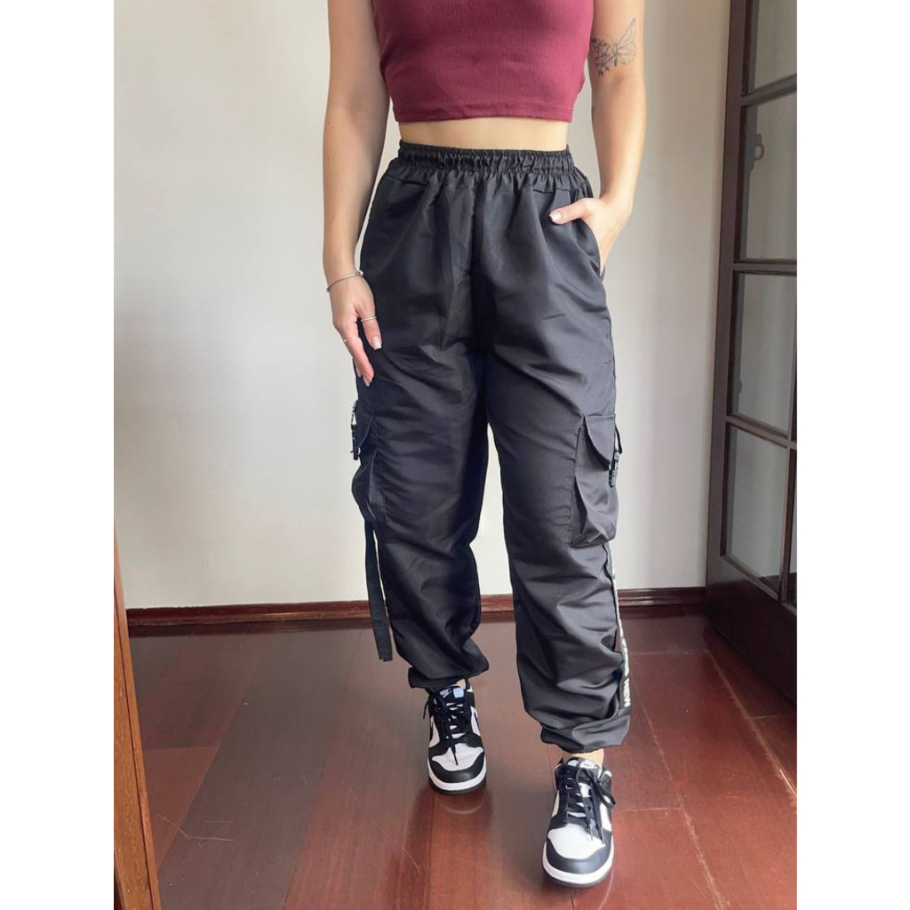 Calça best sale bomber preta