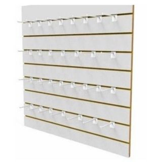Painel Canaletado Branco 0,61 x 0,61 + 10 ganchos BRANCO de 10cm