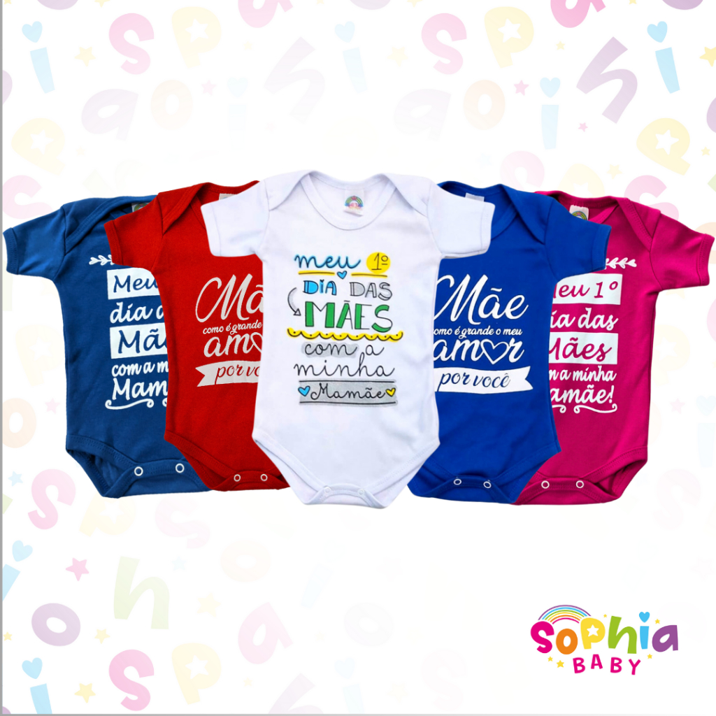 Body de bebê Menino e meniona Especial dia das mães Personalizados, mêsversário e temáticos -100% Algodão
