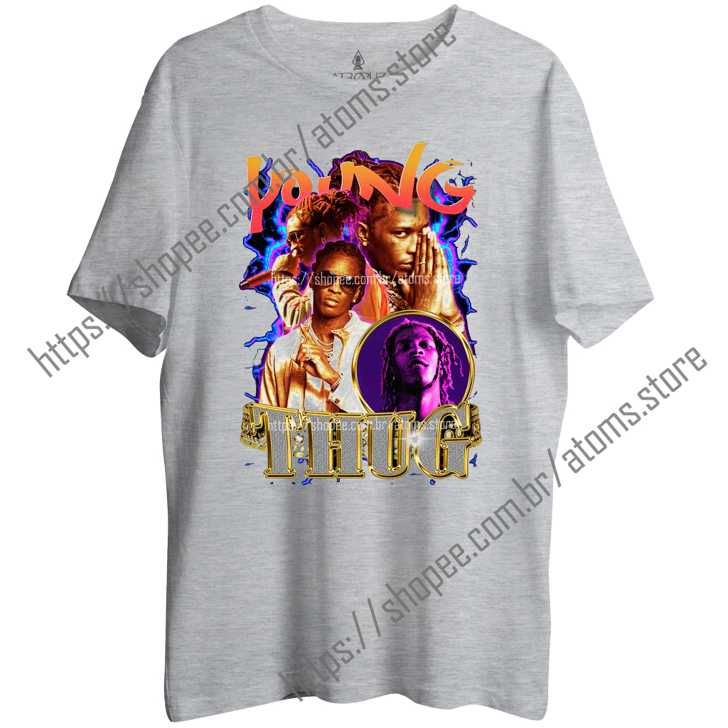 Camiseta Algodão Unissex T shirt cantor rapper Young Thug Camiseta Algodão Unissex T shirt cantor rapper Young Thug