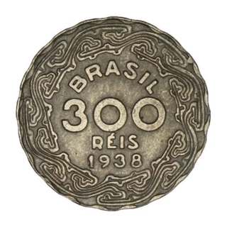 Moeda antiga Brasil 300 réis 1938. Getúlio Vargas
