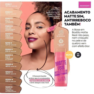 Base bastão maquiagem Avon Matte Real porcelana/ bege médio fps 20 (Produto Original)