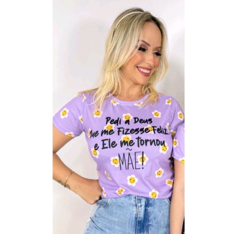 T-shirt Feminina Abençoada - Use Presente de Deus