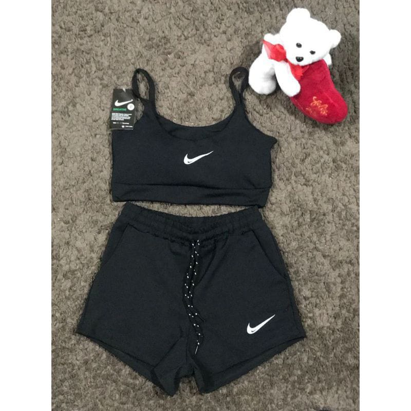 Nike bandeau top and hot sale shorts