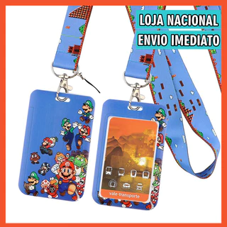 Super Mario - Chaveiro com Cordão e Porta Crachá