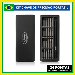 Kit Chaves Precisão 24 Pontas Magnética Torx Hex Phillips Knup