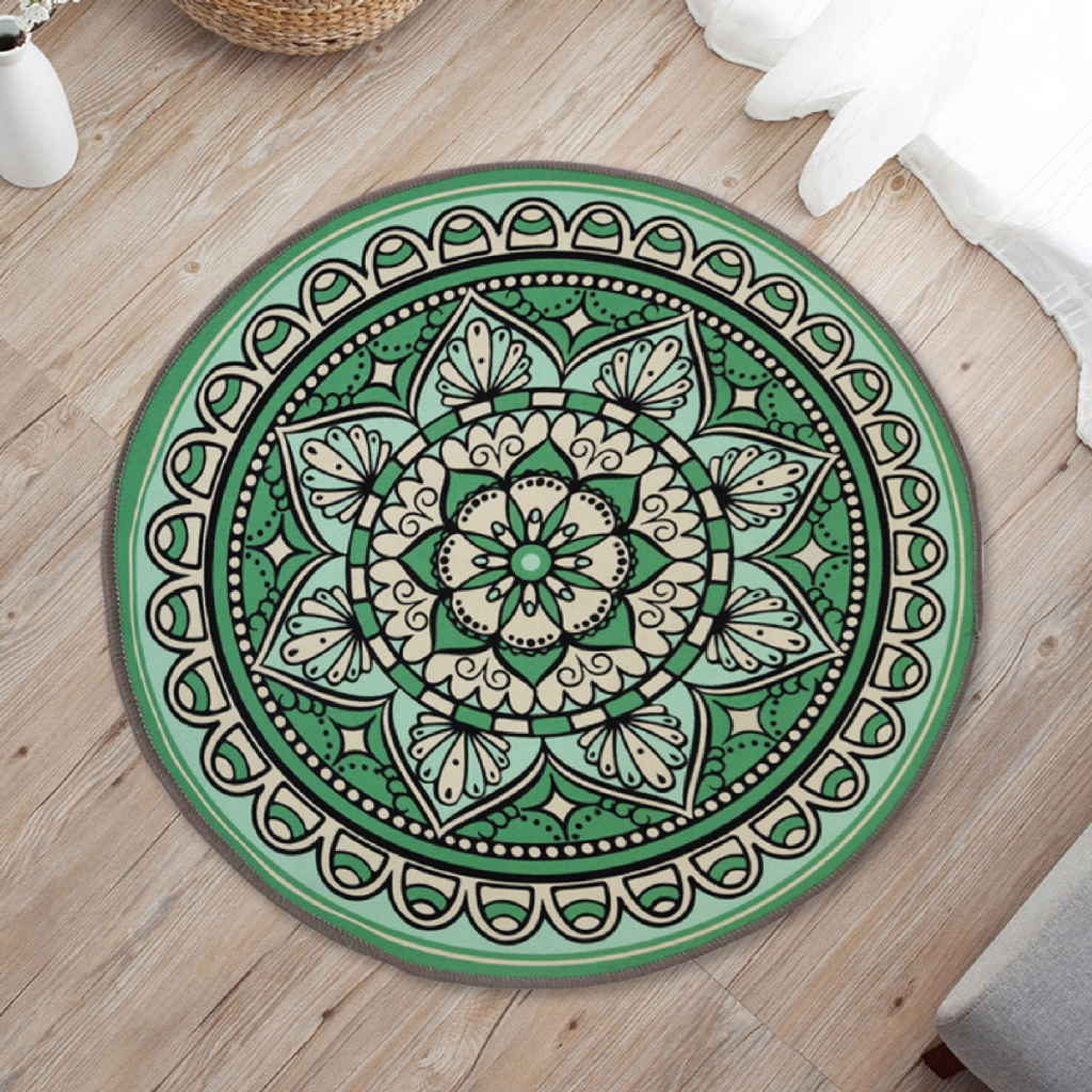 Tapete Redondo 90cm Para Sala Quarto Escritórios Antiderrapante