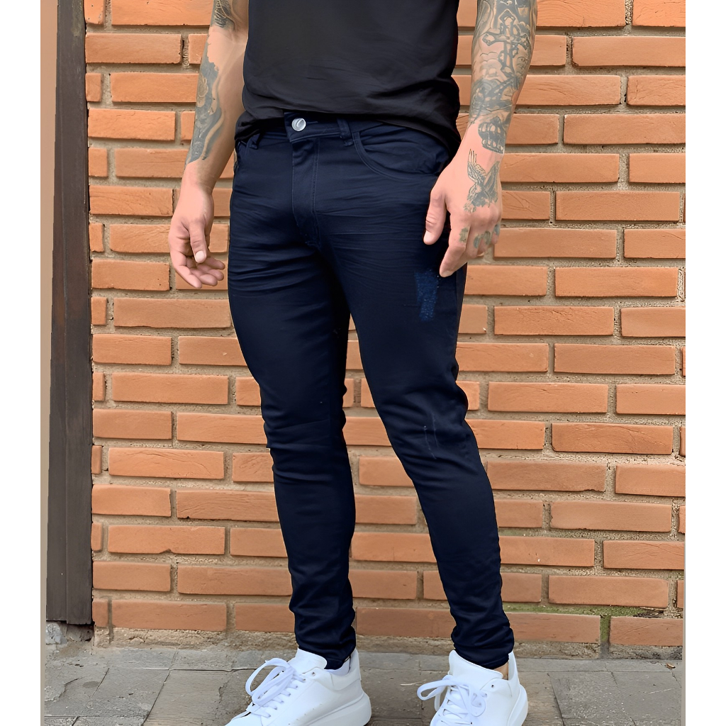 Calça jeans masculina store colada no corpo