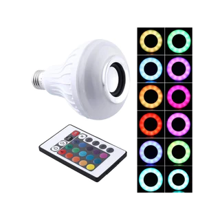 Lampada De Led Caixa De Som C Controle RGB 12W