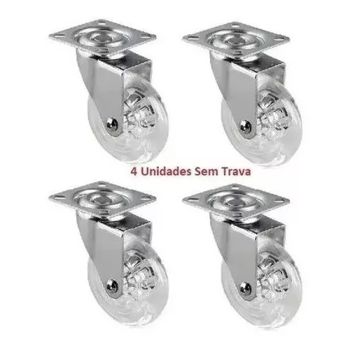 Kit 4 Rodinhas 50mm Silicone Gel 200 Kg Sem Trava