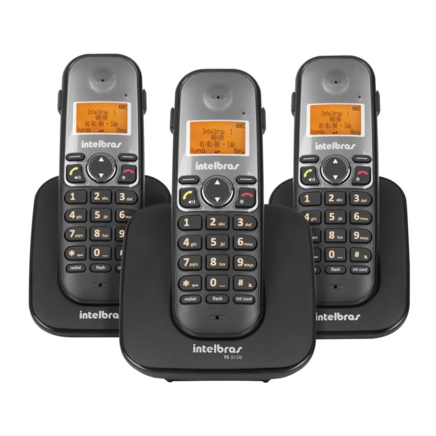 Telefone Sem Fio TS 5123 Preto Ramal / Identificador de Chamadas ...
