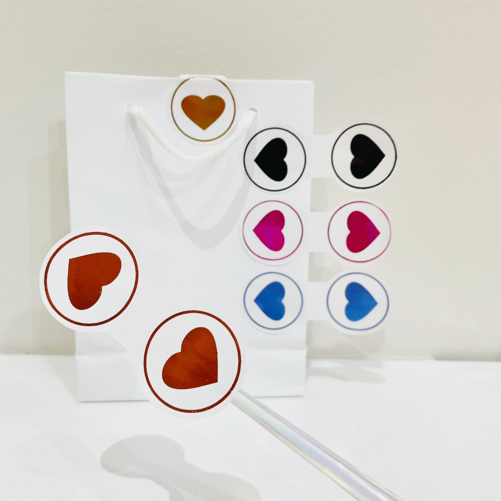 Lacre adesivo coração com moldura | Shopee Brasil