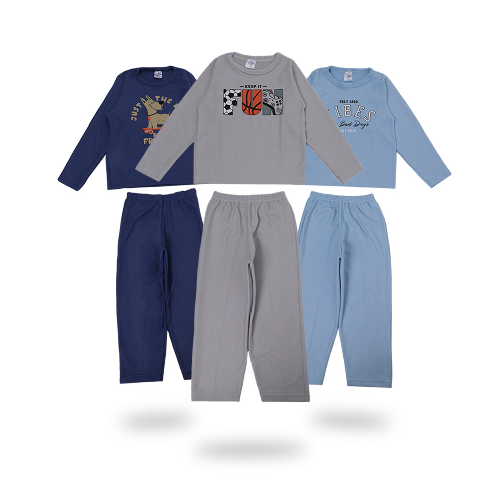 Agasalhos Infanto Juvenil Masculino 3 Conjuntos De Frio Plush | Shopee ...