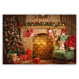 Fundo Fotográfico Tema Feliz Natal Em Tecido 2,20m x 1,50m
