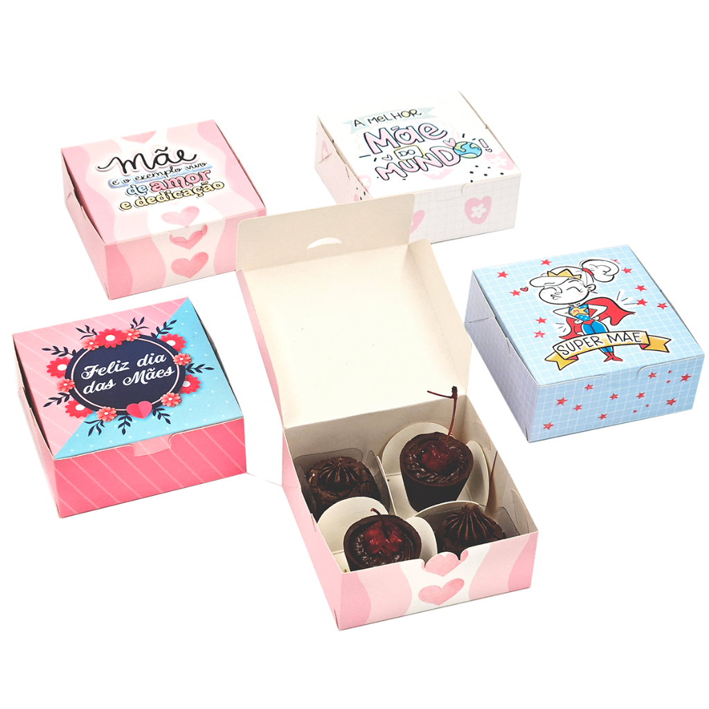 kit 30 caixinhas do Dia das Mães para 4 doces e lembrancinhas. Lançamento das Mães em Oferta na Shopee